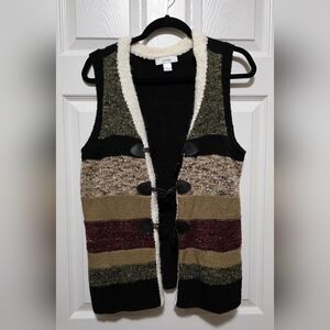 CJ Banks Multi Colored Knit Vest